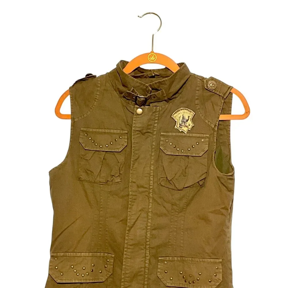 Mrs. Pepper Sleeveless Cotton Cargo Vest